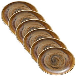 6 HEART & SOUL Servierplatten Perfect Match Cumin hellbraun 25,0 x 19,0 cm von HEART & SOUL