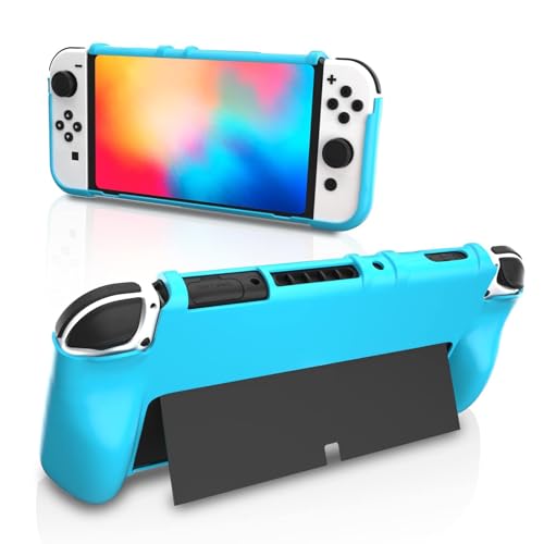 HEATFUN Switch OLED Dockable Case, Sleek and Stylish Switch OLED Protective Case Blue, Switch OLED TPU Grip Cover HEATFUN Switch OLED Dockable Case, Sleek and Stylish Switch OLED Protective Case Blue, Switch OLED TPU Grip Cover von HEATFUN