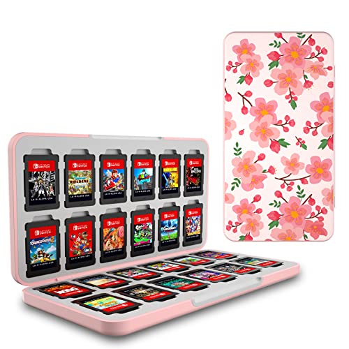 HEATFUN Switch Cartridge Holder, Switch Game Card Case 24, Cute Pink Flower Game Holder Compatible with Switch Games HEATFUN Switch Cartridge Holder, Switch Game Card Case 24, Cute Pink Flower Game Holder Compatible with Switch Games von HEATFUN