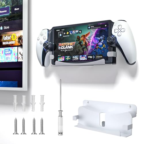 HEATFUN Wall Mount for Playstation Portal Remote Player, PlayStation Portal Wall Mount on Wall Near Or Behind TV, Storage and Display Bracket Holder for PS5 Portal Accessories(White) von HEATFUN