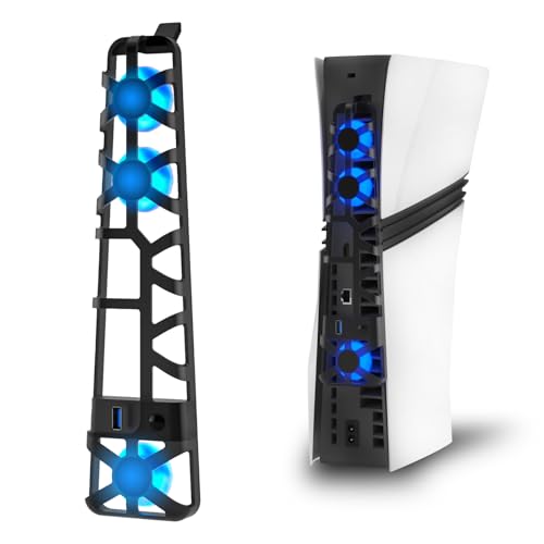 PS5 Pro Lüfter mit USB-Anschluss & blauen LED-Lichtern, Dreifach-Hochgeschwindigkeits-Lüfter für effiziente Kühlung, leiser Betrieb, einstellbare Geschwindigkeit, Premium PS5 Pro Lüfter & Must-Have PS5 Pro Lüfter mit USB-Anschluss & blauen LED-Lichtern, Dreifach-Hochgeschwindigkeits-Lüfter für effiziente Kühlung, leiser Betrieb, einstellbare Geschwindigkeit, Premium PS5 Pro Lüfter & Must-Have von HEATFUN