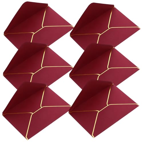 HEATSHAKING 50Stücke Kartenumschläge Weinrot Dekorative Hochzeitsumschläge mit Goldenen Kanten Multifunktional für Einladungen Grußkarten und Dankeskarten Elegant und Langlebig HEATSHAKING 50Stücke Kartenumschläge Weinrot Dekorative Hochzeitsumschläge mit Goldenen Kanten Multifunktional für Einladungen Grußkarten und Dankeskarten Elegant und Langlebig von HEATSHAKING
