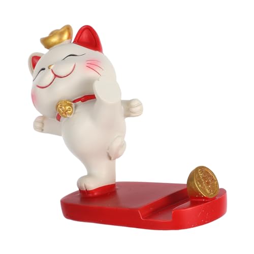 HEATSHAKING Kawaii Fortune Cat Telefonständer, Multifunktionaler Halter Für Smartphones Und Tablets, Harz-tierstatue Für Die Inneneinrichtung HEATSHAKING Kawaii Fortune Cat Telefonständer, Multifunktionaler Halter Für Smartphones Und Tablets, Harz-tierstatue Für Die Inneneinrichtung von HEATSHAKING