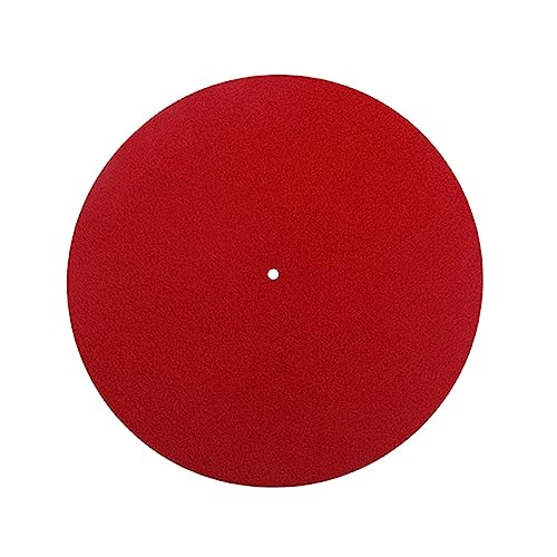 HEATSHAKING Vinyl Plattenteller Matte Antistatisches Pad für Schallplattenspieler Durchmesser Rutschfestes Wollmaterial Kompatibel mit Standard Plattentellern von HEATSHAKING