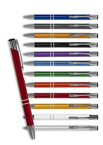 HEAVYTOOL Kugelschreiber SIGNATURE ELEGANCE rot Aluminium eloxiert [10 Stück] Strichstärke: M ca. 0,6mm Tinte: blau von HEAVYTOOL