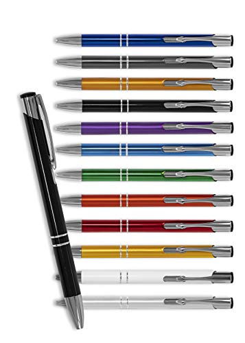 HEAVYTOOL Kugelschreiber SIGNATURE ELEGANCE schwarz Aluminium eloxiert [10 Stück] Strichstärke: M ca. 0,6mm Tinte: blau von HEAVYTOOL