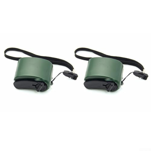 Bleiben Sie verbunden mit 2 USB-Ladegeräten mit Handkurbel für Camping und Wandern (blau) von HEBEOT