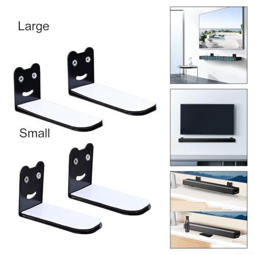 HEBEOT Schwarzes Wandhalterungs-Set für Soundbar, effiziente platzsparende Lösung, verstellbare Installation, stabile Metallkonstruktion (klein) von HEBEOT