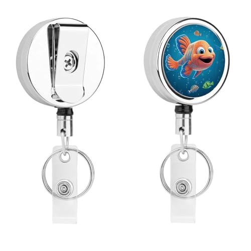 Ausziehbarer Ausweishalter aus Metall, einziehbar, Cartoon-Motiv mit Gürtelclip, Schlüsselanhänger für Namenskartenhalter Ausziehbarer Ausweishalter aus Metall, einziehbar, Cartoon-Motiv mit Gürtelclip, Schlüsselanhänger für Namenskartenhalter von HEBVNJF