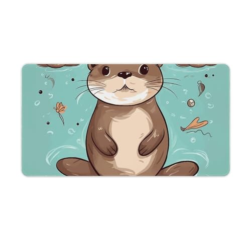 Gaming-Mauspad, Schreibtischunterlage, großes Mauspad, Cartoon, niedlicher Otter, LED-Mauspad, rutschfeste Unterseite, wasserdicht, Schreibtisch-Schreibunterlage für Büro und Zuhause Gaming-Mauspad, Schreibtischunterlage, großes Mauspad, Cartoon, niedlicher Otter, LED-Mauspad, rutschfeste Unterseite, wasserdicht, Schreibtisch-Schreibunterlage für Büro und Zuhause von HEBVNJF