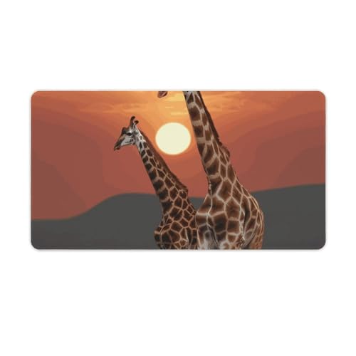 Gaming-Mauspad, Schreibtischunterlage, großes Mauspad, Giraffe bei Sonnenuntergang, LED-Mauspad, rutschfeste Unterseite, wasserdicht, Schreibtisch-Schreibunterlage für Büro und Zuhause Gaming-Mauspad, Schreibtischunterlage, großes Mauspad, Giraffe bei Sonnenuntergang, LED-Mauspad, rutschfeste Unterseite, wasserdicht, Schreibtisch-Schreibunterlage für Büro und Zuhause von HEBVNJF