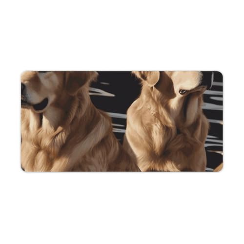 Gaming-Mauspad, Schreibtischunterlage, großes Mauspad, Golden Retrievers, LED-Mauspad, rutschfeste Unterseite, wasserdicht, Schreibtisch-Schreibunterlage für Büro und Zuhause Gaming-Mauspad, Schreibtischunterlage, großes Mauspad, Golden Retrievers, LED-Mauspad, rutschfeste Unterseite, wasserdicht, Schreibtisch-Schreibunterlage für Büro und Zuhause von HEBVNJF