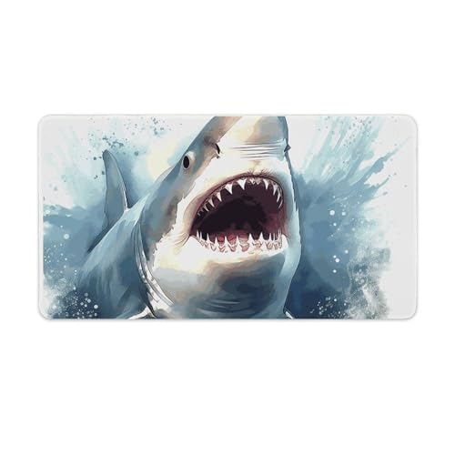 Gaming-Mauspad, Schreibtischunterlage, großes Mauspad, Hai im Meer, LED-Mauspad, rutschfeste Unterseite, wasserdicht, Schreibtisch-Schreibunterlage für Büro und Zuhause Gaming-Mauspad, Schreibtischunterlage, großes Mauspad, Hai im Meer, LED-Mauspad, rutschfeste Unterseite, wasserdicht, Schreibtisch-Schreibunterlage für Büro und Zuhause von HEBVNJF