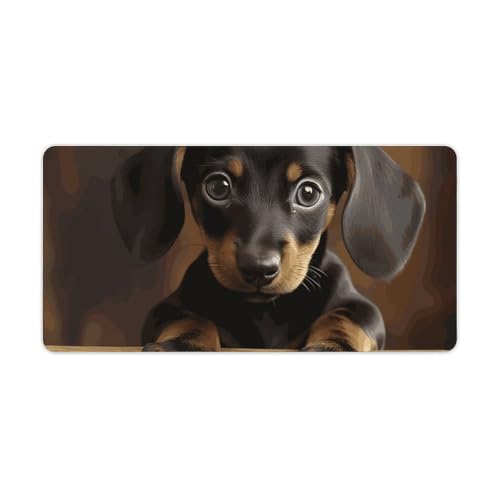 Gaming-Mauspad, Schreibtischunterlage, großes Mauspad, Hund, Dackel, LED-Mauspad, rutschfeste Unterseite, wasserdicht, Schreibtisch-Schreibunterlage für Büro und Zuhause Gaming-Mauspad, Schreibtischunterlage, großes Mauspad, Hund, Dackel, LED-Mauspad, rutschfeste Unterseite, wasserdicht, Schreibtisch-Schreibunterlage für Büro und Zuhause von HEBVNJF