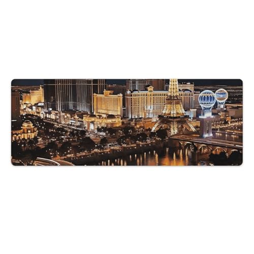 Gaming-Mauspad, Schreibtischunterlage, großes Mauspad, Las Vegas, Nachtsicht, LED-Mauspad, rutschfeste Unterseite, wasserdicht, Schreibtisch-Schreibunterlage für Büro und Zuhause Gaming-Mauspad, Schreibtischunterlage, großes Mauspad, Las Vegas, Nachtsicht, LED-Mauspad, rutschfeste Unterseite, wasserdicht, Schreibtisch-Schreibunterlage für Büro und Zuhause von HEBVNJF