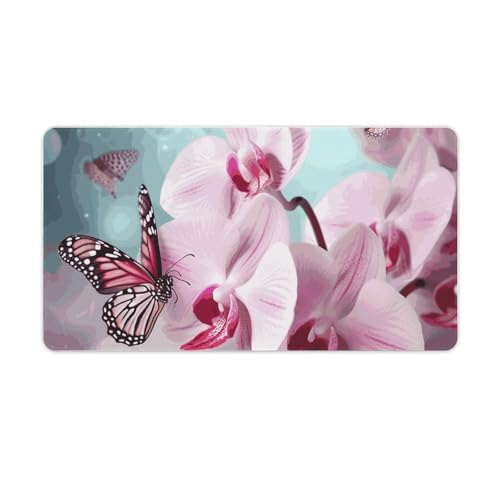 Gaming-Mauspad, Schreibtischunterlage, großes Mauspad, Orchidee, Blume, Schmetterling, LED-Mauspad, rutschfeste Unterseite, wasserdicht, Schreibtisch-Schreibunterlage für Büro und Zuhause Gaming-Mauspad, Schreibtischunterlage, großes Mauspad, Orchidee, Blume, Schmetterling, LED-Mauspad, rutschfeste Unterseite, wasserdicht, Schreibtisch-Schreibunterlage für Büro und Zuhause von HEBVNJF