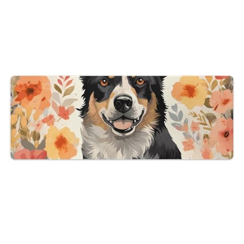 Gaming-Mauspad, Schreibtischunterlage, großes Mauspad, Rinder, Hund, Blumen, LED-Mauspad, rutschfeste Unterseite, wasserdicht, Schreibtisch-Schreibunterlage für Büro und Zuhause Gaming-Mauspad, Schreibtischunterlage, großes Mauspad, Rinder, Hund, Blumen, LED-Mauspad, rutschfeste Unterseite, wasserdicht, Schreibtisch-Schreibunterlage für Büro und Zuhause von HEBVNJF