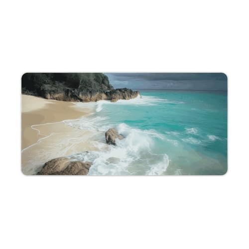 Gaming-Mauspad, Schreibtischunterlage, großes Mauspad, Serene Coastal LED-Mauspad, rutschfeste Unterseite, wasserdicht, Schreibtisch-Schreibunterlage für Büro und Zuhause Gaming-Mauspad, Schreibtischunterlage, großes Mauspad, Serene Coastal LED-Mauspad, rutschfeste Unterseite, wasserdicht, Schreibtisch-Schreibunterlage für Büro und Zuhause von HEBVNJF