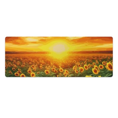 Gaming-Mauspad, Schreibtischunterlage, großes Mauspad, Sonnenblume, traumhafter Sonnenuntergang, LED-Mauspad, rutschfeste Unterseite, wasserdicht, Schreibtisch-Schreibunterlage für Büro und Zuhause Gaming-Mauspad, Schreibtischunterlage, großes Mauspad, Sonnenblume, traumhafter Sonnenuntergang, LED-Mauspad, rutschfeste Unterseite, wasserdicht, Schreibtisch-Schreibunterlage für Büro und Zuhause von HEBVNJF