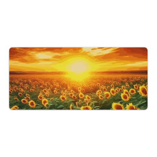 Gaming-Mauspad, Schreibtischunterlage, großes Mauspad, Sonnenblume, traumhafter Sonnenuntergang, LED-Mauspad, rutschfeste Unterseite, wasserdicht, Schreibtisch-Schreibunterlage für Büro und Zuhause Gaming-Mauspad, Schreibtischunterlage, großes Mauspad, Sonnenblume, traumhafter Sonnenuntergang, LED-Mauspad, rutschfeste Unterseite, wasserdicht, Schreibtisch-Schreibunterlage für Büro und Zuhause von HEBVNJF
