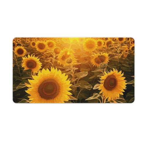 Gaming-Mauspad, Schreibtischunterlage, großes Mauspad, Sonnenschein, Sonnenblumenfeld, LED-Mauspad, rutschfeste Unterseite, wasserdicht, Schreibtisch-Schreibunterlage für Büro und Zuhause Gaming-Mauspad, Schreibtischunterlage, großes Mauspad, Sonnenschein, Sonnenblumenfeld, LED-Mauspad, rutschfeste Unterseite, wasserdicht, Schreibtisch-Schreibunterlage für Büro und Zuhause von HEBVNJF