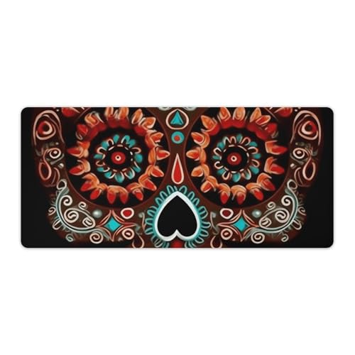 Gaming-Mauspad, Schreibtischunterlage, großes Mauspad, Sugar Skulls, Tag der Toten, LED-Mauspad, rutschfeste Unterseite, wasserdicht, Schreibtisch-Schreibunterlage für Büro und Zuhause Gaming-Mauspad, Schreibtischunterlage, großes Mauspad, Sugar Skulls, Tag der Toten, LED-Mauspad, rutschfeste Unterseite, wasserdicht, Schreibtisch-Schreibunterlage für Büro und Zuhause von HEBVNJF