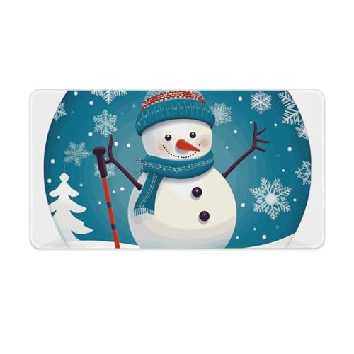 Gaming-Mauspad, Schreibtischunterlage, großes Mauspad, Weihnachten, Schneemann, Schneeflocke, LED-Mauspad, rutschfeste Unterseite, wasserdicht, Schreibtisch-Schreibunterlage für Büro und Zuhause Gaming-Mauspad, Schreibtischunterlage, großes Mauspad, Weihnachten, Schneemann, Schneeflocke, LED-Mauspad, rutschfeste Unterseite, wasserdicht, Schreibtisch-Schreibunterlage für Büro und Zuhause von HEBVNJF