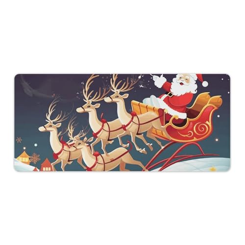 Gaming-Mauspad, Schreibtischunterlage, großes Mauspad, Weihnachtsmann, Rentier, Schlitten, LED-Mauspad, rutschfeste Unterseite, wasserdicht, Schreibtisch-Schreibunterlage für Büro und Zuhause Gaming-Mauspad, Schreibtischunterlage, großes Mauspad, Weihnachtsmann, Rentier, Schlitten, LED-Mauspad, rutschfeste Unterseite, wasserdicht, Schreibtisch-Schreibunterlage für Büro und Zuhause von HEBVNJF