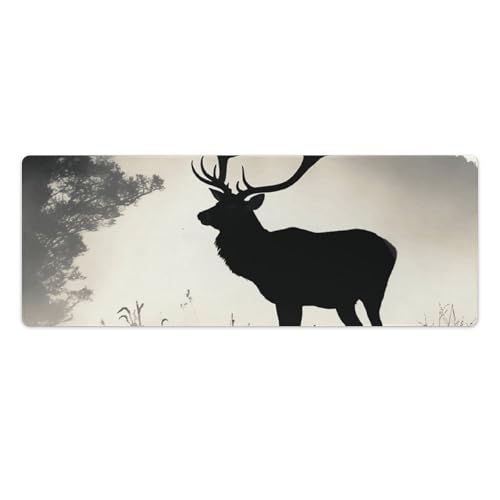 Gaming-Mauspad, Schreibtischunterlage, großes Mauspad, Wildtiere, Hirsch, Silhouette, LED-Mauspad, rutschfeste Unterseite, wasserdicht, Schreibtisch-Schreibunterlage für Büro und Zuhause Gaming-Mauspad, Schreibtischunterlage, großes Mauspad, Wildtiere, Hirsch, Silhouette, LED-Mauspad, rutschfeste Unterseite, wasserdicht, Schreibtisch-Schreibunterlage für Büro und Zuhause von HEBVNJF