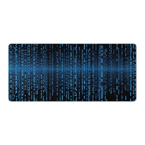 Gaming-Mauspad, Schreibtischunterlage, großes Mauspad, blaue Binärmatrix, LED-Mauspad, rutschfeste Unterseite, wasserdicht, Schreibtisch-Schreibunterlage für Büro und Zuhause Gaming-Mauspad, Schreibtischunterlage, großes Mauspad, blaue Binärmatrix, LED-Mauspad, rutschfeste Unterseite, wasserdicht, Schreibtisch-Schreibunterlage für Büro und Zuhause von HEBVNJF