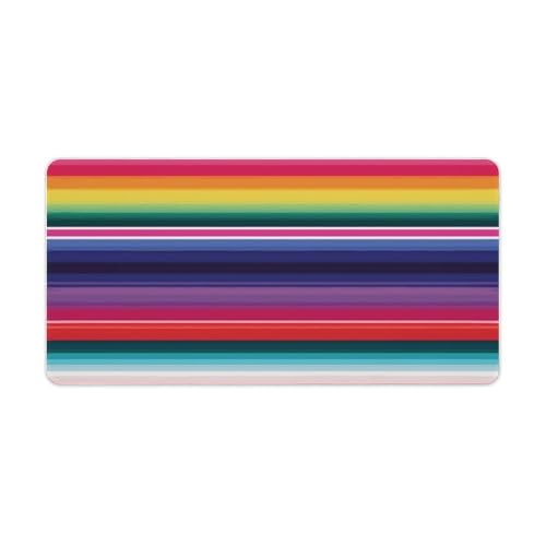 Gaming-Mauspad, Schreibtischunterlage, großes Mauspad, bunte mexikanische Streifen, LED-Mauspad, rutschfeste Unterseite, wasserdicht, Schreibtischunterlage für Büro und Zuhause Gaming-Mauspad, Schreibtischunterlage, großes Mauspad, bunte mexikanische Streifen, LED-Mauspad, rutschfeste Unterseite, wasserdicht, Schreibtischunterlage für Büro und Zuhause von HEBVNJF