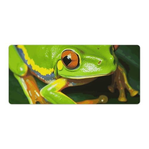Gaming-Mauspad, Schreibtischunterlage, großes Mauspad, gelbes Auge, grüner Frosch, LED-Mauspad, rutschfeste Unterseite, wasserdicht, Schreibtisch-Schreibunterlage für Büro und Zuhause Gaming-Mauspad, Schreibtischunterlage, großes Mauspad, gelbes Auge, grüner Frosch, LED-Mauspad, rutschfeste Unterseite, wasserdicht, Schreibtisch-Schreibunterlage für Büro und Zuhause von HEBVNJF