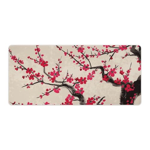 Gaming-Mauspad, Schreibtischunterlage, großes Mauspad, japanisches Blumenmuster, Kirschblüte, LED-Mauspad, rutschfeste Unterseite, wasserdicht, Schreibtisch-Schreibunterlage für Büro und Zuhause Gaming-Mauspad, Schreibtischunterlage, großes Mauspad, japanisches Blumenmuster, Kirschblüte, LED-Mauspad, rutschfeste Unterseite, wasserdicht, Schreibtisch-Schreibunterlage für Büro und Zuhause von HEBVNJF