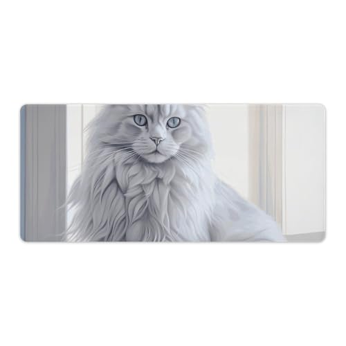 Gaming-Mauspad, Schreibtischunterlage, großes Mauspad, langhaarige Katze, LED-Mauspad, rutschfeste Unterseite, wasserdicht, Schreibtisch-Schreibunterlage für Büro und Zuhause Gaming-Mauspad, Schreibtischunterlage, großes Mauspad, langhaarige Katze, LED-Mauspad, rutschfeste Unterseite, wasserdicht, Schreibtisch-Schreibunterlage für Büro und Zuhause von HEBVNJF