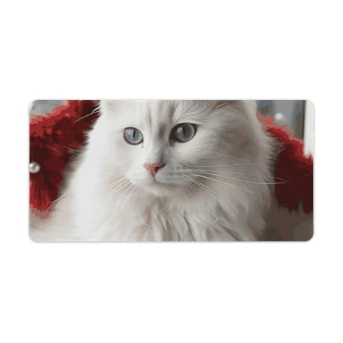 Gaming-Mauspad, Schreibtischunterlage, großes Mauspad, niedliche weiße Katze, LED-Mauspad, rutschfeste Unterseite, wasserdicht, Schreibtisch-Schreibunterlage für Büro und Zuhause Gaming-Mauspad, Schreibtischunterlage, großes Mauspad, niedliche weiße Katze, LED-Mauspad, rutschfeste Unterseite, wasserdicht, Schreibtisch-Schreibunterlage für Büro und Zuhause von HEBVNJF