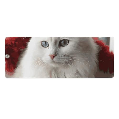 Gaming-Mauspad, Schreibtischunterlage, großes Mauspad, niedliche weiße Katze, LED-Mauspad, rutschfeste Unterseite, wasserdicht, Schreibtisch-Schreibunterlage für Büro und Zuhause Gaming-Mauspad, Schreibtischunterlage, großes Mauspad, niedliche weiße Katze, LED-Mauspad, rutschfeste Unterseite, wasserdicht, Schreibtisch-Schreibunterlage für Büro und Zuhause von HEBVNJF