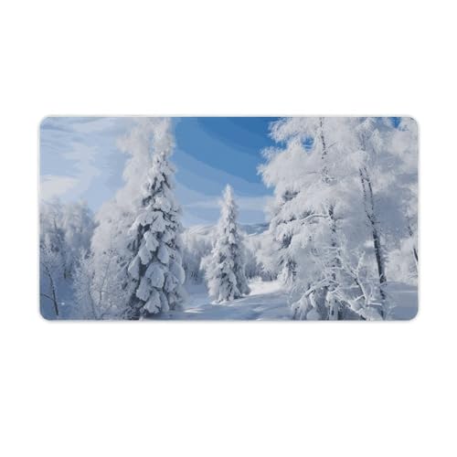 Gaming-Mauspad, Schreibtischunterlage, großes Mauspad, schneebedeckte Winterbäume, LED-Mauspad, rutschfeste Unterseite, wasserdicht, Schreibtisch-Schreibunterlage für Büro und Zuhause Gaming-Mauspad, Schreibtischunterlage, großes Mauspad, schneebedeckte Winterbäume, LED-Mauspad, rutschfeste Unterseite, wasserdicht, Schreibtisch-Schreibunterlage für Büro und Zuhause von HEBVNJF