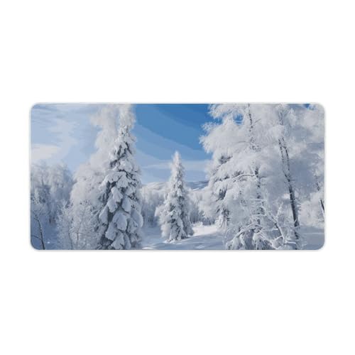 Gaming-Mauspad, Schreibtischunterlage, großes Mauspad, schneebedeckte Winterbäume, LED-Mauspad, rutschfeste Unterseite, wasserdicht, Schreibtisch-Schreibunterlage für Büro und Zuhause Gaming-Mauspad, Schreibtischunterlage, großes Mauspad, schneebedeckte Winterbäume, LED-Mauspad, rutschfeste Unterseite, wasserdicht, Schreibtisch-Schreibunterlage für Büro und Zuhause von HEBVNJF
