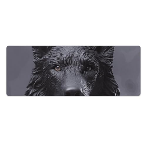 Gaming-Mauspad, Schreibtischunterlage, großes Mauspad, schwarzer Schäferhund, LED-Mauspad, rutschfeste Unterseite, wasserdicht, Schreibtisch-Schreibunterlage für Büro und Zuhause Gaming-Mauspad, Schreibtischunterlage, großes Mauspad, schwarzer Schäferhund, LED-Mauspad, rutschfeste Unterseite, wasserdicht, Schreibtisch-Schreibunterlage für Büro und Zuhause von HEBVNJF