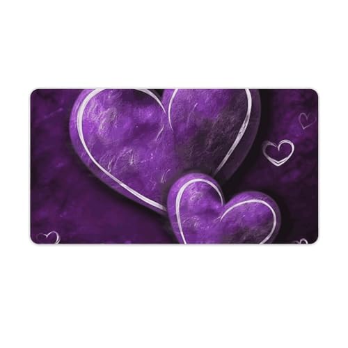 Gaming-Mauspad, Schreibtischunterlage, großes Mauspad, violette Herzen, LED-Mauspad, rutschfeste Unterseite, wasserdicht, Schreibtisch-Schreibunterlage für Büro und Zuhause Gaming-Mauspad, Schreibtischunterlage, großes Mauspad, violette Herzen, LED-Mauspad, rutschfeste Unterseite, wasserdicht, Schreibtisch-Schreibunterlage für Büro und Zuhause von HEBVNJF