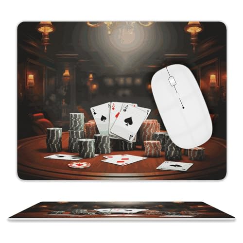 Kleines Mauspad mit rutschfester Gummiunterseite, quadratisch, 20,3 x 25,4 cm, Leder-Mauspad, Poker-Turnier-Mauspad Kleines Mauspad mit rutschfester Gummiunterseite, quadratisch, 20,3 x 25,4 cm, Leder-Mauspad, Poker-Turnier-Mauspad von HEBVNJF