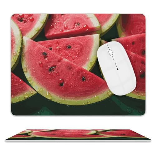 Kleines Mauspad mit rutschfester Gummiunterseite, quadratisch, 20,3 x 25,4 cm, Leder-Mauspad, Wassermelone, schönes Mauspad Kleines Mauspad mit rutschfester Gummiunterseite, quadratisch, 20,3 x 25,4 cm, Leder-Mauspad, Wassermelone, schönes Mauspad von HEBVNJF