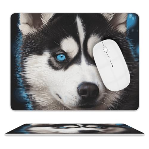 Kleines Mauspad mit rutschfester Gummiunterseite, quadratisch, 20,3 x 25,4 cm, Leder-Mauspad, blauäugig, Husky-Mauspad Kleines Mauspad mit rutschfester Gummiunterseite, quadratisch, 20,3 x 25,4 cm, Leder-Mauspad, blauäugig, Husky-Mauspad von HEBVNJF