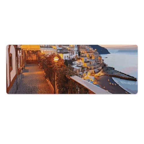 Positano Gaming-Mauspad, Schreibtischunterlage, großes Mauspad, Motiv: Sonnenuntergang, LED-Mauspad, rutschfeste Unterseite, wasserdicht, Schreibtisch-Schreibunterlage für Büro und Zuhause Positano Gaming-Mauspad, Schreibtischunterlage, großes Mauspad, Motiv: Sonnenuntergang, LED-Mauspad, rutschfeste Unterseite, wasserdicht, Schreibtisch-Schreibunterlage für Büro und Zuhause von HEBVNJF