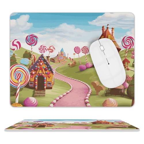 Rutschfeste Gummiunterseite, kleines Mauspad, quadratisch, 20,3 x 25,4 cm, Leder-Mauspad, Candy Land_76682316 Rutschfeste Gummiunterseite, kleines Mauspad, quadratisch, 20,3 x 25,4 cm, Leder-Mauspad, Candy Land_76682316 von HEBVNJF