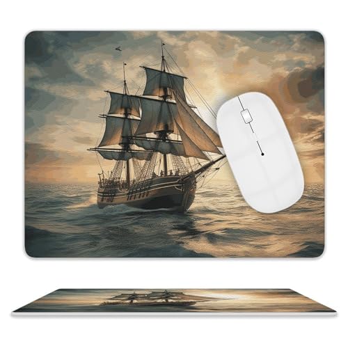 Rutschfeste Gummiunterseite, kleines Mauspad, quadratisch, 20,3 x 25,4 cm, Leder-Mauspad, Schiff, Segeln, allein Rutschfeste Gummiunterseite, kleines Mauspad, quadratisch, 20,3 x 25,4 cm, Leder-Mauspad, Schiff, Segeln, allein von HEBVNJF