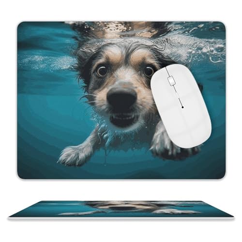 Rutschfeste Gummiunterseite, kleines Mauspad, quadratisch, 20,3 x 25,4 cm, Leder-Mauspad, Unterwasser-Hunde-Mauspad Rutschfeste Gummiunterseite, kleines Mauspad, quadratisch, 20,3 x 25,4 cm, Leder-Mauspad, Unterwasser-Hunde-Mauspad von HEBVNJF