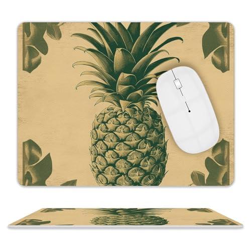 Rutschfeste Gummiunterseite, kleines Mauspad, quadratisch, 20,3 x 25,4 cm, Leder-Mauspad, Vintage-Stil, Ananas-Mauspad Rutschfeste Gummiunterseite, kleines Mauspad, quadratisch, 20,3 x 25,4 cm, Leder-Mauspad, Vintage-Stil, Ananas-Mauspad von HEBVNJF