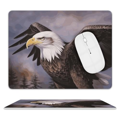 Rutschfeste Gummiunterseite, kleines Mauspad, quadratisch, 20,3 x 25,4 cm, Leder-Mauspad, Weißkopfseeadler-Mauspad Rutschfeste Gummiunterseite, kleines Mauspad, quadratisch, 20,3 x 25,4 cm, Leder-Mauspad, Weißkopfseeadler-Mauspad von HEBVNJF