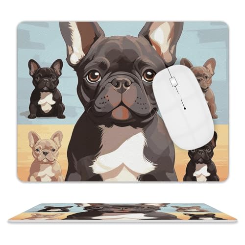 Rutschfeste Gummiunterseite, kleines Mauspad, quadratisch, 20,3 x 25,4 cm, Leder-Mauspad, französische Bulldogge, niedliches Mauspad Rutschfeste Gummiunterseite, kleines Mauspad, quadratisch, 20,3 x 25,4 cm, Leder-Mauspad, französische Bulldogge, niedliches Mauspad von HEBVNJF